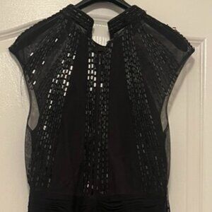 Decode 1.8 Black Beaded Evening Gown • Size 12 • Floor-Length